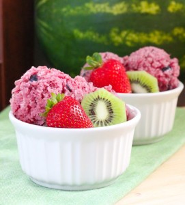 berry kiwi frozen yogurt - eat spin run repeat